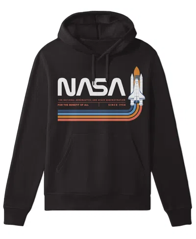 Hybrid Men's Nasa Graphic Fleece Hoodie In Brown