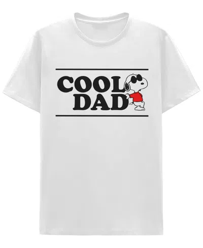 Hybrid Men's Peanuts Dad Short Sleeves T-shirt In White