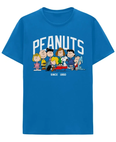 Hybrid Men's Peanuts Short Sleeve T-shirt In Royal Blue