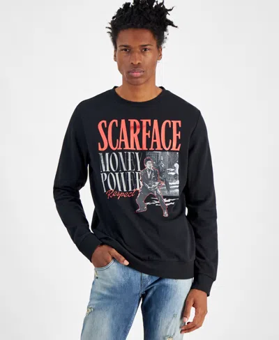 Hybrid Men's Scarface Miami Regular-fit Printed Fleece Sweatshirt In Black