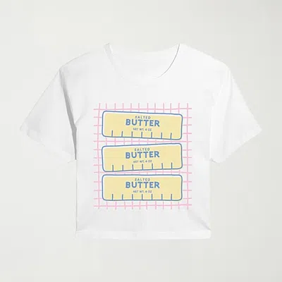 Hybrid Tees Butter Grid Womens Crew Neck Short Sleeve Regular Fit Graphic T-shirt In Beige