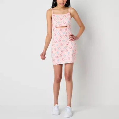 Hybrid Tees Cinnamaroll Peekaboo Tank Womens Sleeveless Juniors Babydoll Dress In Pink