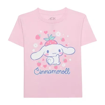 Hybrid Tees Cinnamoroll Little & Big Kid Girls Crew Neck Short Sleeve Regular Fit Graphic T-shirt In Pink