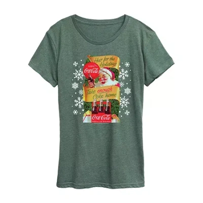 Hybrid Tees Classic Bottles Womens Crew Neck Short Sleeve Regular Fit Graphic T-shirt In Green