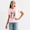 Hybrid Tees Clueless Boyfriend Tee Womens Juniors Crew Neck Short Sleeve Oversized Graphic T-shirt In Pink