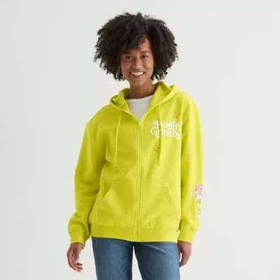 Hybrid Tees Cosplay Womens Long Sleeve Grinch Fleece Zipper Hoodie In Green