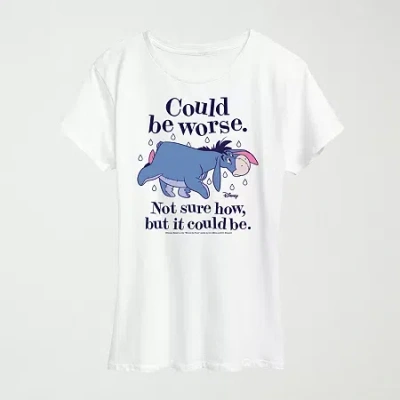 Hybrid Tees Could Be Worse Eeyore Womens Plus Crew Neck Short Sleeve Regular Fit Eeyore Graphic T-shirt In White