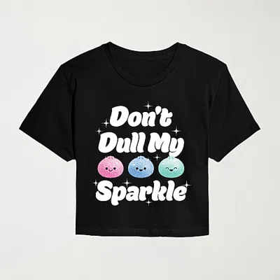 Hybrid Tees Dont Dull Sparkle Dumplings Womens Crew Neck Short Sleeve Regular Fit Graphic T-shirt In Black