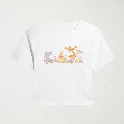 Hybrid Tees Flowes And Friends Distressed Womens Crew Neck Short Sleeve Regular Fit Graphic T-shirt In White