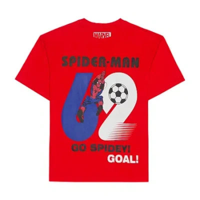 Hybrid Tees Little & Big Kid Boys Crew Neck Short Sleeve Oversized Spiderman Graphic T-shirt In Red