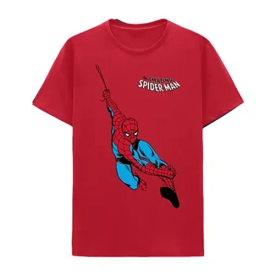 Hybrid Tees Little & Big Kid Boys Crew Neck Short Sleeve Regular Fit Spiderman Graphic T-shirt In Red