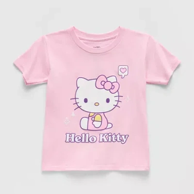 Hybrid Tees Little & Big Kid Girls Crew Neck Short Sleeve Hello Kitty Graphic T-shirt In Pink