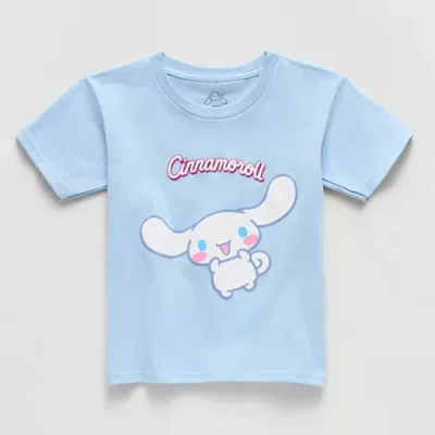 Hybrid Tees Little & Big Kid Girls Crew Neck Short Sleeve Regular Fit Cinnamoroll Graphic T-shirt In Blue