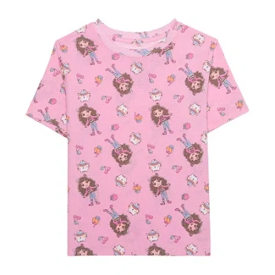 Hybrid Tees Little & Big Kid Girls Crew Neck Short Sleeve Regular Fit Gabby's Dollhouse Graphic T-shirt In Multi