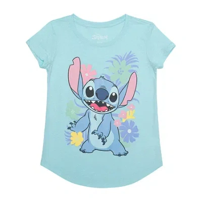 Hybrid Tees Little & Big Kid Girls Crew Neck Short Sleeve Regular Fit Graphic T-shirt In Blue
