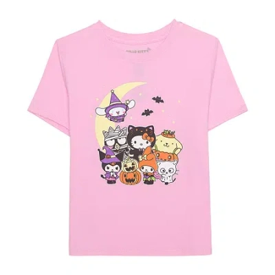 Hybrid Tees Little & Big Kid Girls Crew Neck Short Sleeve Regular Fit Hello Kitty Graphic T-shirt In Pink