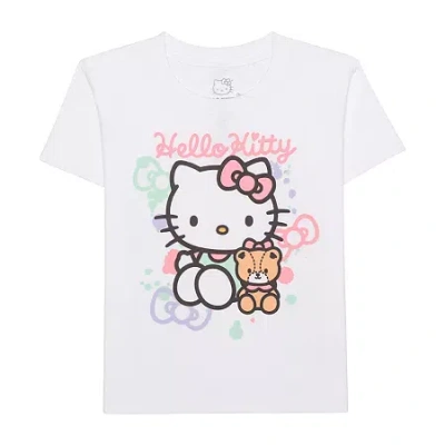 Hybrid Tees Little & Big Kid Girls Crew Neck Short Sleeve Regular Fit Hello Kitty Graphic T-shirt In White
