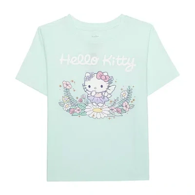 Hybrid Tees Little & Big Kid Girls Crew Neck Short Sleeve Regular Fit Hello Kitty Graphic T-shirt In Blue