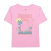 Hybrid Tees Little & Big Kid Girls Crew Neck Short Sleeve Regular Fit Jurassic World Graphic T-shirt In Pink