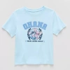 Hybrid Tees Little & Big Kid Girls Crew Neck Short Sleeve Regular Fit Lilo & Stitch Graphic T-shirt In Blue