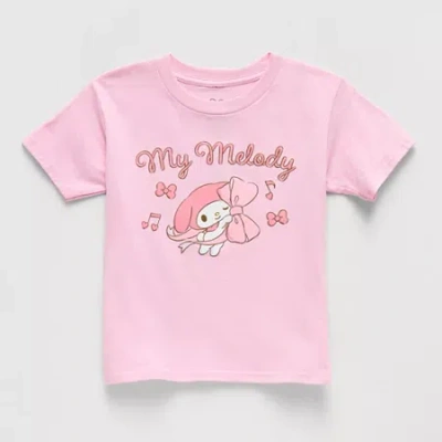Hybrid Tees Little & Big Kid Girls Crew Neck Short Sleeve Regular Fit My Melody Graphic T-shirt In Pink