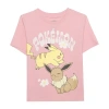 Hybrid Tees Little & Big Kid Girls Crew Neck Short Sleeve Regular Fit Pokeman Graphic T-shirt In Pink