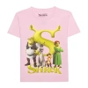 Hybrid Tees Little & Big Kid Girls Crew Neck Short Sleeve Regular Fit Shrek Graphic T-shirt In Pink