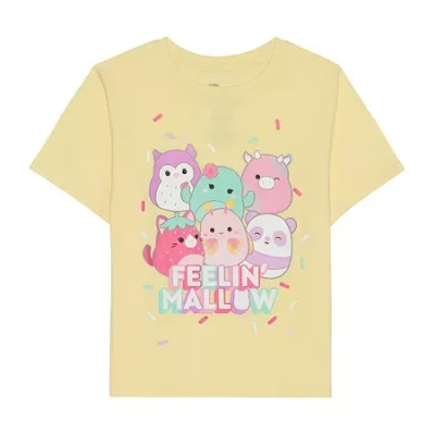 Hybrid Tees Little & Big Kid Girls Crew Neck Short Sleeve Regular Fit Squishmallows Graphic T-shirt In Brown