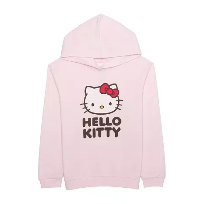 Hybrid Tees Little & Big Kid Girls Long Sleeve Hello Kitty Fleece Hoodie In Pink