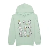 Hybrid Tees Little & Big Kid Girls Long Sleeve Peanuts Snoopy Fleece Hoodie In Green