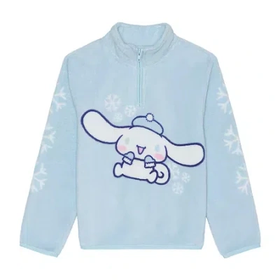 Hybrid Tees Little & Big Kid Girls Mock Neck Long Sleeve Cinnamoroll Quarter-zip Pullover In Blue