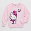 Hybrid Tees Little & Big Kid Girls Round Neck Long Sleeve Hello Kitty Pullover Sweater In Pink