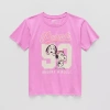 Hybrid Tees Little & Big Kid Girls Round Neck Short Sleeve Oversized Peanuts Graphic T-shirt In Pink
