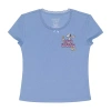 Hybrid Tees Little & Big Kid Girls V Neck Short Sleeve Oversized Peanuts Graphic T-shirt In Blue