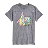 Hybrid Tees Mens Crew Neck Short Sleeve Classic Fit Spongebob Graphic T-shirt In Gray