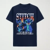 Hybrid Tees Mens Crew Neck Short Sleeve Regular Fit Lilo & Stitch Graphic T-shirt In Blue