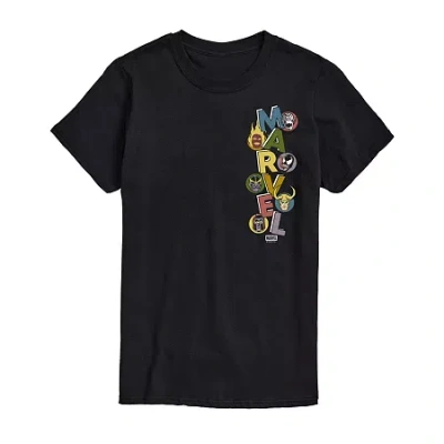 Hybrid Tees Mens Crew Neck Short Sleeve Regular Fit Marvel Big And Tall Graphic T-shirt In Black