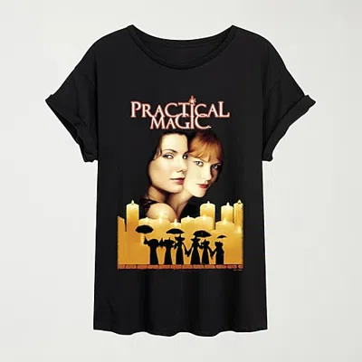 Hybrid Tees Practical Magic 1998 Womens Crew Neck Short Sleeve Oversized Graphic T-shirt In Black