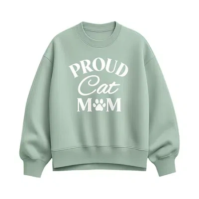 Hybrid Tees Proud Cat Mom Womens Crew Neck Long Sleeve Pullover Sweater In Multi