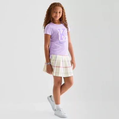 Hybrid Tees Side Cinch Little & Big Kid Girls Crew Neck Short Sleeve Regular Fit Kuromi Graphic T-shirt In Purple