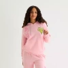 Hybrid Tees The Grinch Blah Blah Blah Womens Long Sleeve Grinch Fleece Hoodie In Pink