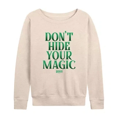 Hybrid Tees Wicked Magic Womens Round Neck Long Sleeve Regular Fit Wicked Graphic T-shirt In Brown