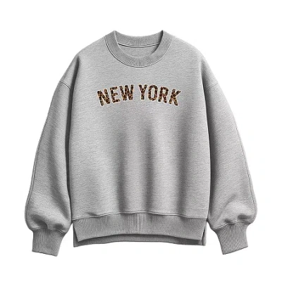 Hybrid Tees Womens Crew Neck Long Sleeve Pullover Sweater In Gray