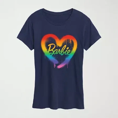Hybrid Tees Womens Crew Neck Short Sleeve Regular Fit Barbie Graphic T-shirt In Blue