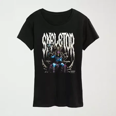 Hybrid Tees Womens Crew Neck Short Sleeve Regular Fit Graphic T-shirt In Black