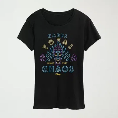 Hybrid Tees Womens Crew Neck Short Sleeve Regular Fit Graphic T-shirt In Black