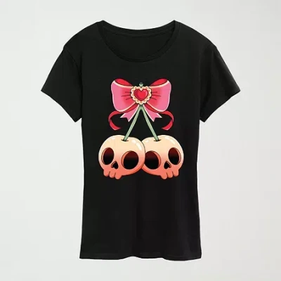 Hybrid Tees Womens Crew Neck Short Sleeve Regular Fit Graphic T-shirt In Black