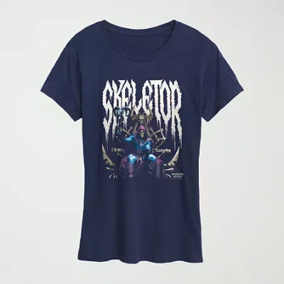 Hybrid Tees Womens Crew Neck Short Sleeve Regular Fit Graphic T-shirt In Blue