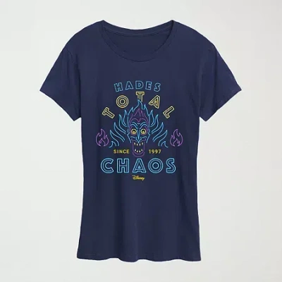Hybrid Tees Womens Crew Neck Short Sleeve Regular Fit Graphic T-shirt In Blue