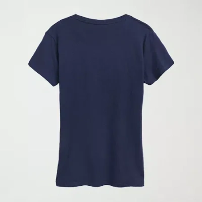 Hybrid Tees Womens Crew Neck Short Sleeve Regular Fit Spiderman Graphic T-shirt In Blue